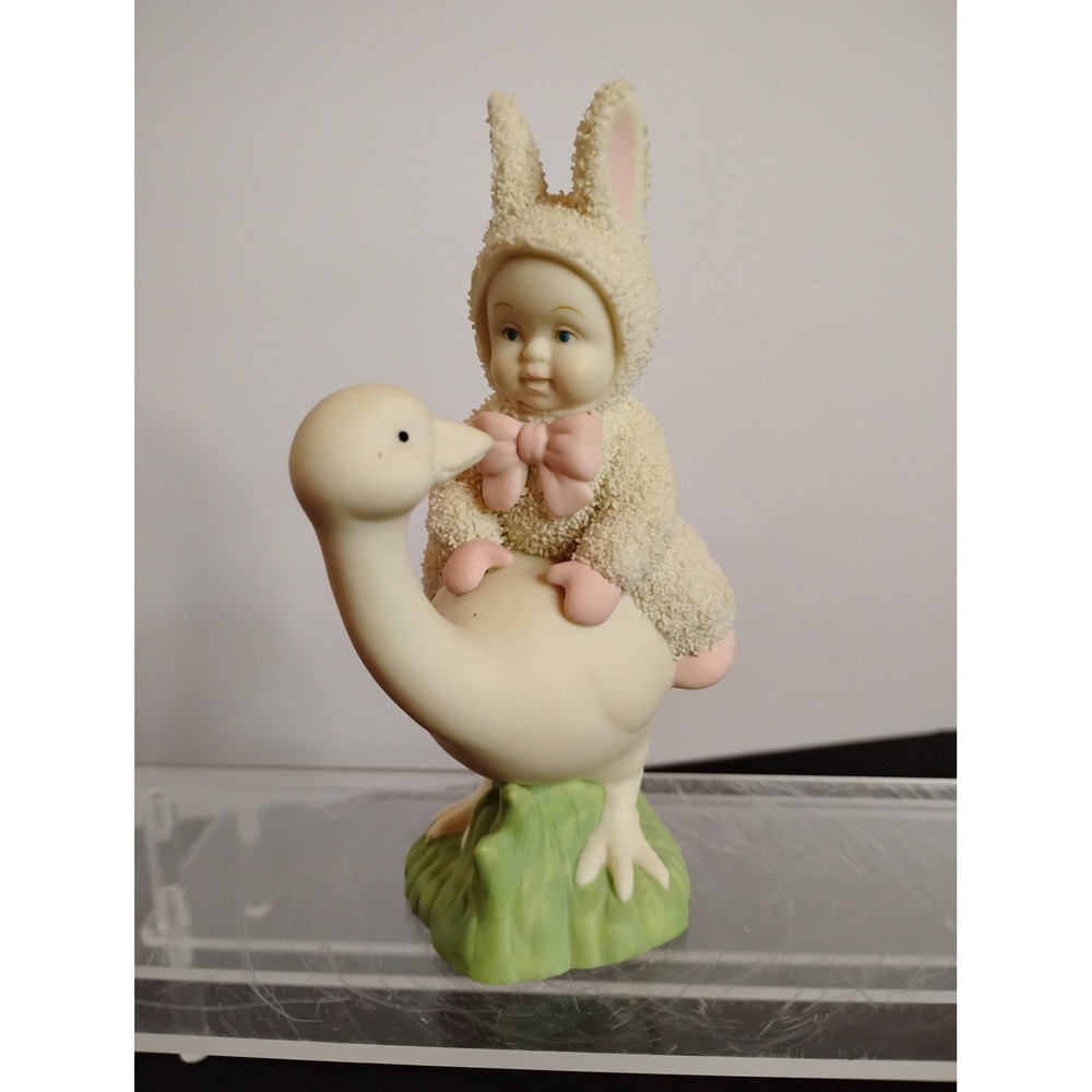 Dept 56 Snowbabies Loose On A Goose Figurine 56.26422 Bunny Suit 2002